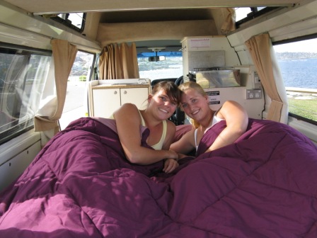 Ex rental Campervans for Sale Sydney - big double bed